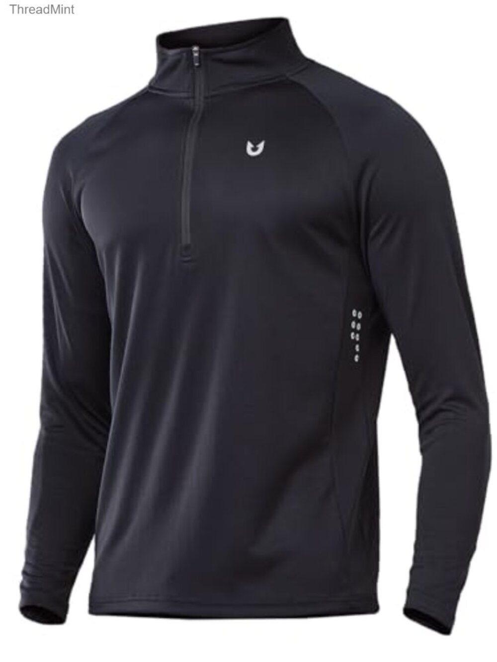 Men's Quarter Zip Pullover Athletic Running Shirt Long Sleeve Quick Dry - Picture 1 of 6